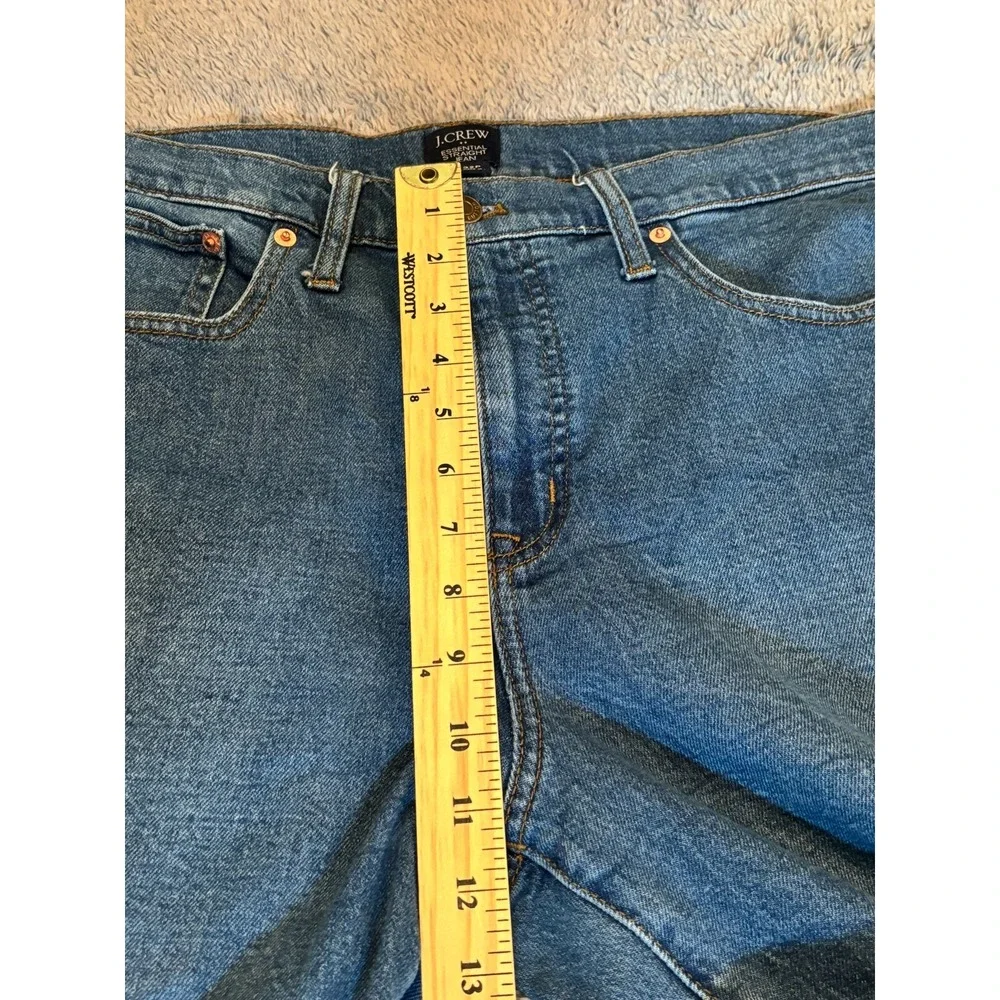 J Crew Jeans Womens 32P Essential Straight High Rise Blue Denim Re-Imagined